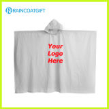 Adult White PVC Custom Logo Printed Rain Poncho