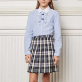 School Girl Shirt and Grid Skirt School Uniforms Wholesale