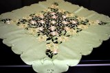 Green Color Embroidery Table Cloth New Fabric Fh237
