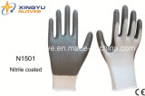 Polyester Shell Nitrile Coated Safety Work Gloves (N1501)
