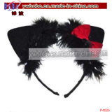 Cat Bow Marabou Fancy Dress Headband Hair Jewelry Accessories (P4025)