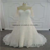 1/2 Sleeve Lace A Line New Style Wedding Bridal Dress