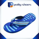 Mens White Blue Boat Pool Thong Flip Flop Sandals