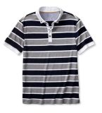 Luxe-Touch Striped Button-Collar Polo T-Shirt