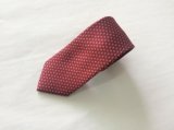 Men's High Quality Red Colour Star Design Woven Silk Neckties