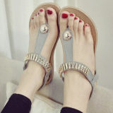 New Style Wholesale Low Price Flat Beaded Latest Ladies Sandals Designs