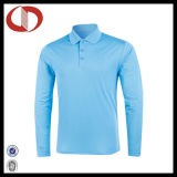 100% Polyester Long Sleeve Pique Polo Shirt for Men