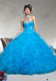 2015 Latest New Fashion Style Ruffled Tulle with Beading Quinceanera Dresses, Ball Gowns (QG002)