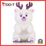 White Reindeer Plush Teddy Bear Toy with Embroidery Paw