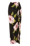 2017 New Designs Chiffon Floral Print Maxi Ladies Skirt