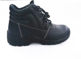 Industrial PU Outsole Black Leather Safety Shoes (SN1717)