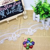 Stock Wholesale 12.5cm Width Embroidery Nylon Net Lace with Glitter Sequins Polyester Embroidery Trimming Fancy Mesh Lace for Garments Accessory & Home Textiles