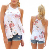Fashion Women Leisure Casual Printed Summer Vest Shirt Blouse