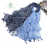 Large Size Dyeing Cashew Printed with Tassels Lady Fashion Scarf