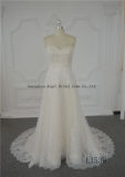 A Line/Princess Lace Floral Pure White Wedding Dress with Sleeveless