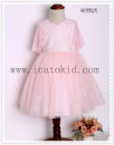 European Style Wholesale Wedding Pink Princess Appliqued Tulle Girl Dress