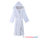 Long Cotton Hooded Bathrobe with Pockets