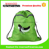 Cute Green Polyester Drawstring Backpack for Teens