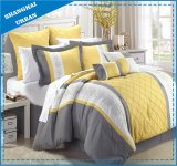 7 Piece Yellow and Gray Polyester Comforter Bedding Set