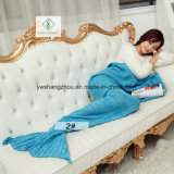 140cm*70cm Crochet Mermaid Tail Blanket Soft Sleeping Bag Knitted Blanket