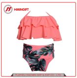 Vacation Hot Spring Swimwear Printed Flounced Ruffle Children Swimsuit Girl's High Waist Beachwear