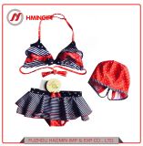 Girls Stripe Stars Split Three-Piece Bikini Swimsuit Children Vacation Pack Hot Spring Swimwear