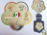 3D Dual Plating Soft Enamel Badge with Leather Accessory