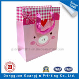 Fancy Pink Color Printed Paper Gift Bag with Matt Lamination