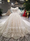 Aolanes Ball Gown Illusion Cap Sleeve Wedding Dress 111313