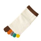 Colored Patterned Vivid Jacquard Toe Socks