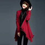 Lady Fashion Viscose Knitted Fringe Winter Cardigan (YKY2065)