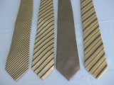 Gold Colour Wide Stripe Men's Fashion Ties