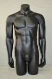 Matt Black Male Mannequin Bust for Display