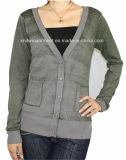 Ladies Knitted Long Sleeve Cardigan Sweater for Casual (12AW-099)