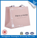 Art Paper Gift Packaging Bag with Ribbon Handle