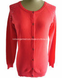 Women 100%Cotton Cardigan Sweater with Buttons (16-002)