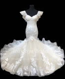 Aolanes Plain Lace Mermaid Strapless Wedding Dress 010213