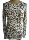 Ladies' Fashion 70%Polyerter 30%Nylon Sweater with Print (16-065)