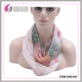 Fashionable Floral Imitated Silk Neck Scarf (SNQ104)
