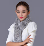 Lady Fashion Real Rex Rabbit Fur Winter Scarf (YKY4362)