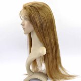 Brazilian Human Hair Light Brown Straight with Baby Hair Full Lace Wig
