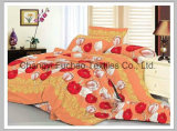 Queen Size Poly/Cotton Material Printed Bedding Set/Bed Sheet