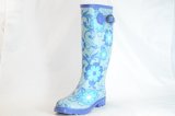 2018 Wholesale Women Wellington Boots Ladies Buckle Rubber Rain Boots Knee Gumboots