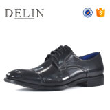 High quality Cap Toe Black Leather Shoes for Men