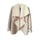 Pink Suede Outwear Coat Bonded with Sherpa
