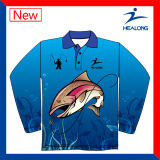 Healong Sportswear Sublimation Custom Wholesale Mens Team Fishing Jerseys Shirts