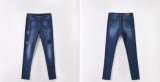 Washed Female Jeans Pants of Ripped Embroidery