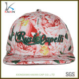 Custom Cotton Cheap Floral Printing Snapback Hat with Embroidery