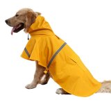 Adjustable Dog Raincoat Lightweight Rain Jacket Poncho with Strip Reflective