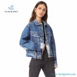 Fashion Worn Loose Jacket for Women and Ladies with Long Sleeves and Buckled Leather Straps